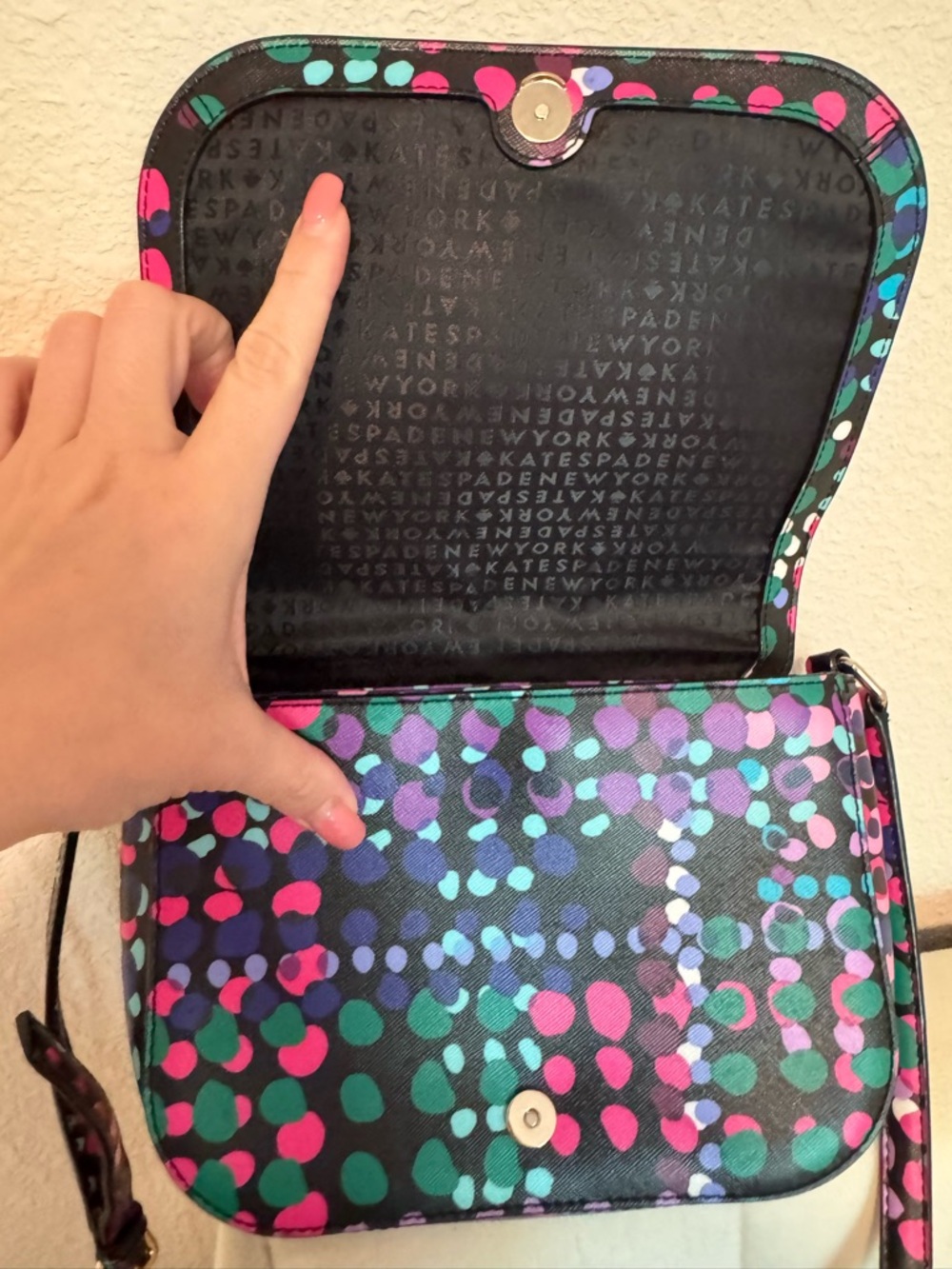 kate spade Black Multicolor Dot Print Crossbody - Picture 4 of 4